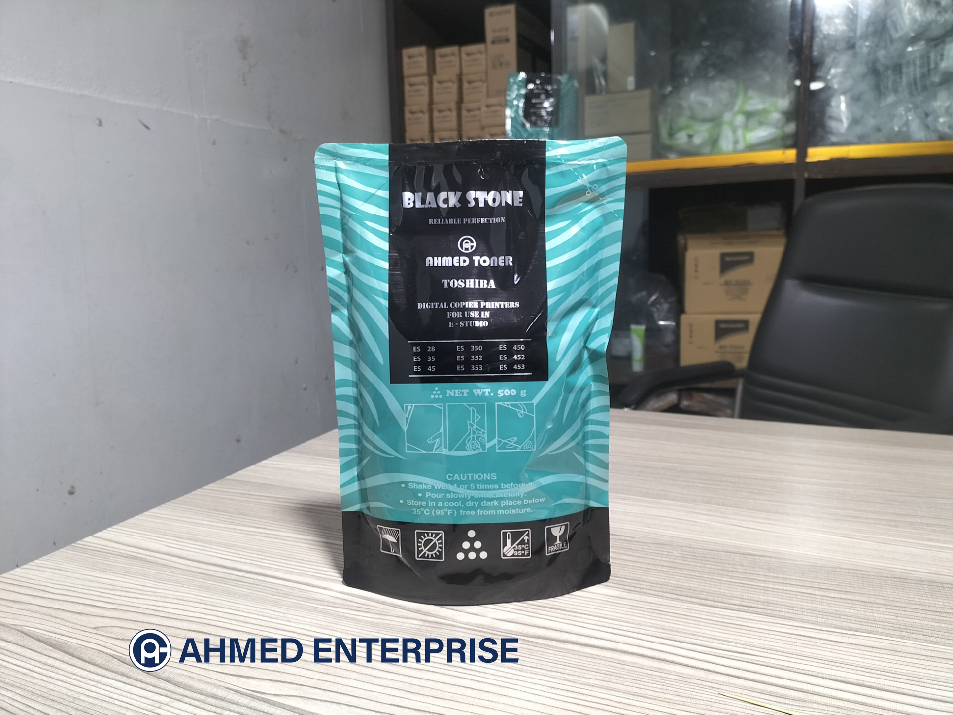Ahmed Toner Black Stone – For Toshiba e-Studio 15 / 20 / 35 / 350 / 352 / 353 / 450 / 453 (500g)